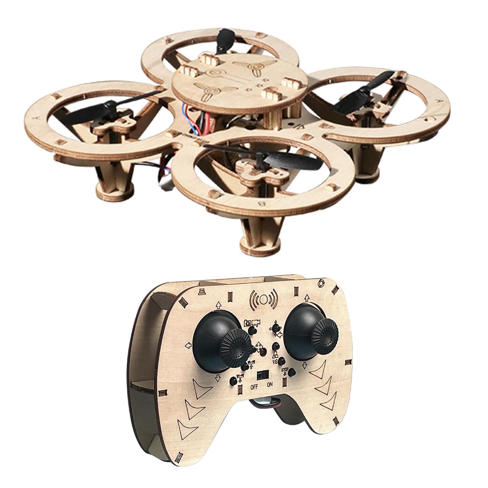 Kit Di Montaggio Drone In Legno Giocattolo Volante Telecomandato Educativo | Kit Di Montaggio Per Drone In Legno Per Bambini Compleanno Hobby Attività Casa Interno Festa Vacanza Casa