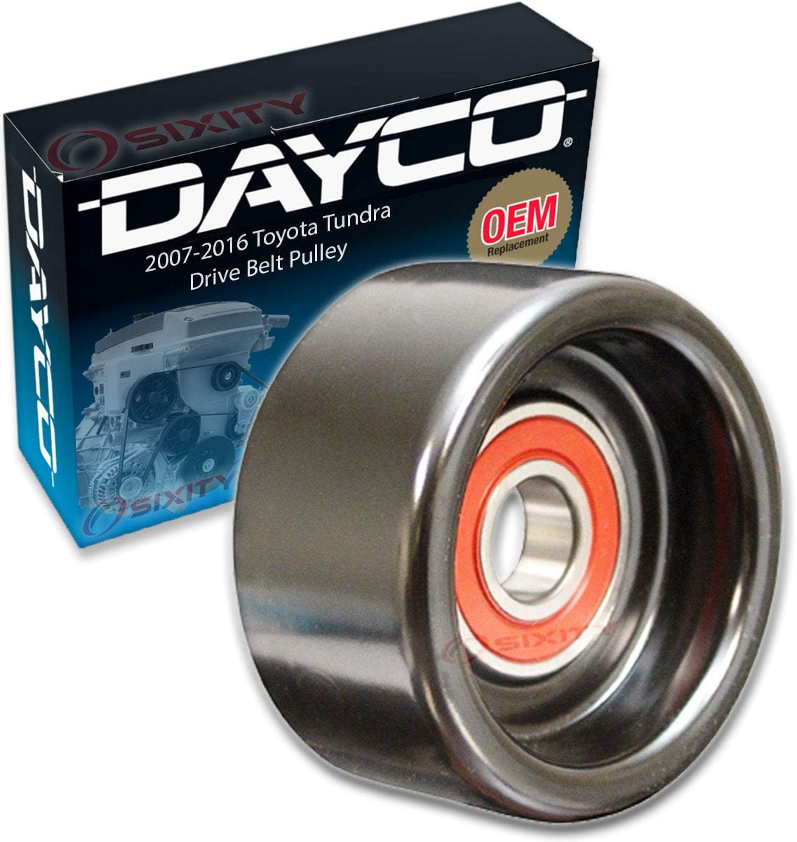 Dayco Drive Belt Tensioner Pulley compatible with Toyota Tundra 4.6L 5.7L V8 2007-2018