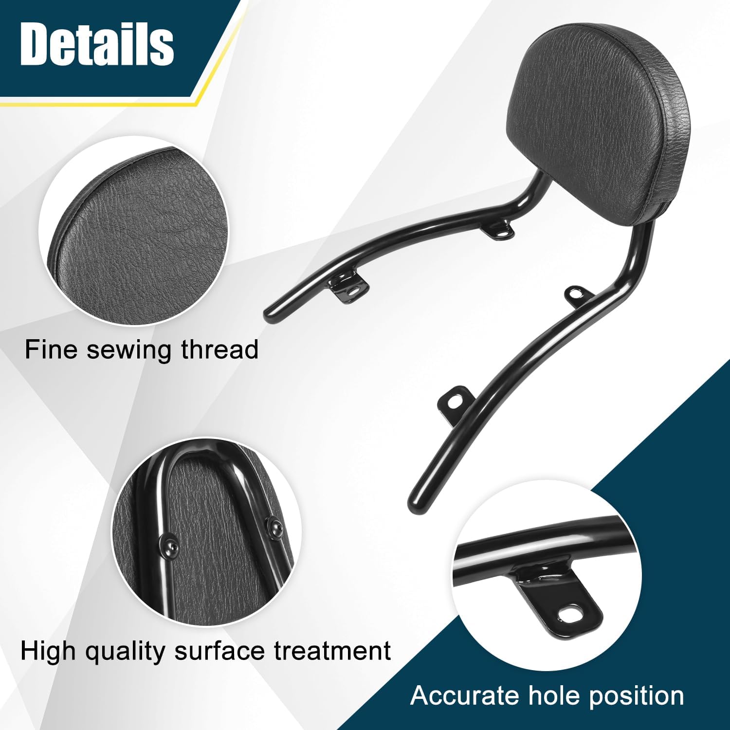 Motorcycle Rear Passenger Backrest Sissy Bar With Back Rest Cushion Pad Compatible With For Honda Fury VT1300CX VT1300 CX 2010-2025 Sissy Bar Backrest