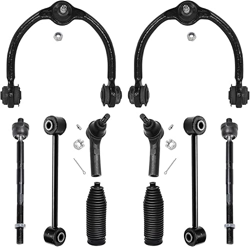 Miniatura 125 de Detroit Axle - Kit de suspensión frontal de 10 piezas para Chevy Trailblazer GMC Envoy XL Buick Rainier 9-7X Ascender, inferior y superior, 4 brazos