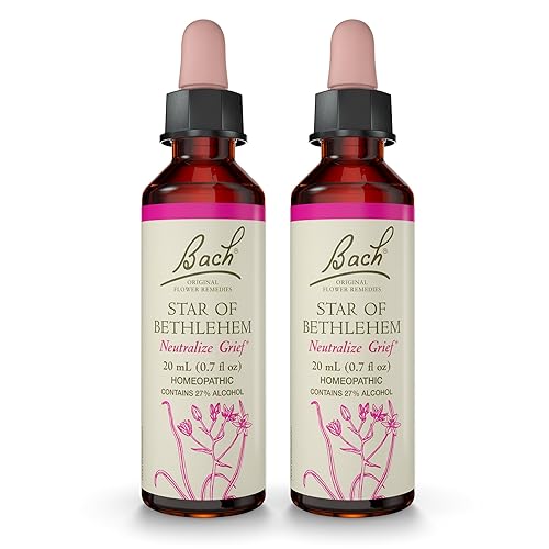 Bach Remedios florales originales, Estrella de Belén - Gotero de 0.7 fl oz, paquete de 2 - Neutraliza el dolor - Esencia floral homeopática natural