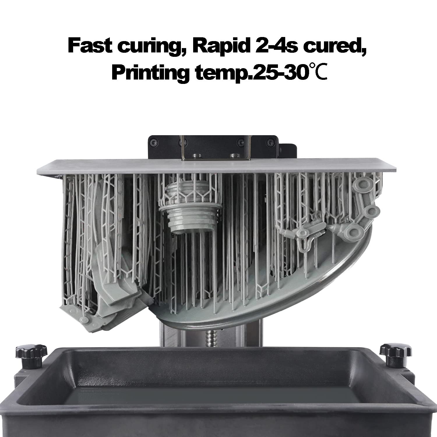 JAMG HE Résine ABS améliorée, 10 K Art Engineering Toughness Non-Brittle New 3D Printer ABS-Like Resin for UV-Curing Photopolymère Rapid High Precision Low Odor LCD DLP SLA 405nm Resin (Gray)