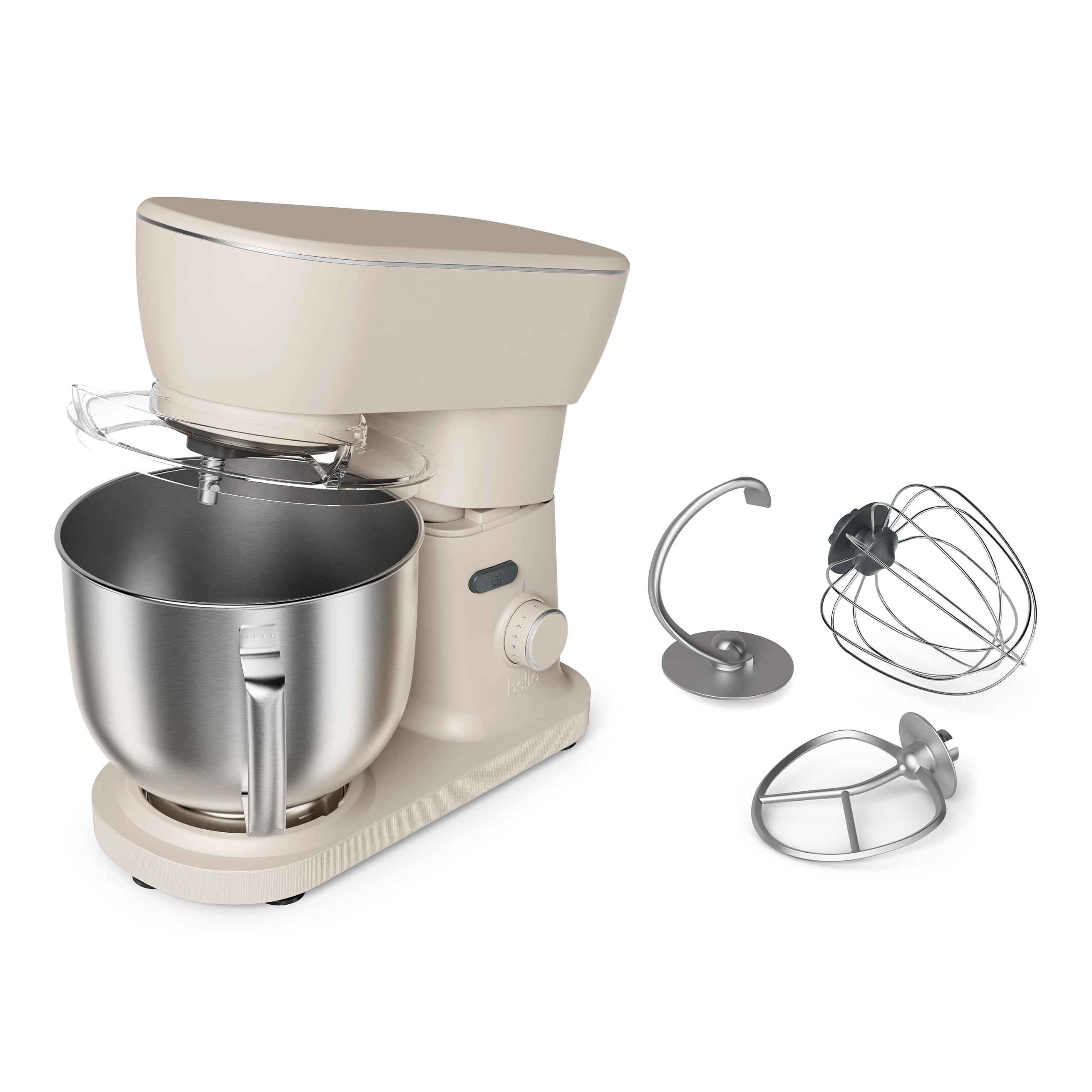 bella STIR 5.3Qt Tilt-Head Stand Mixer, 12-Speed Countertop Mixer, Oatmilk
