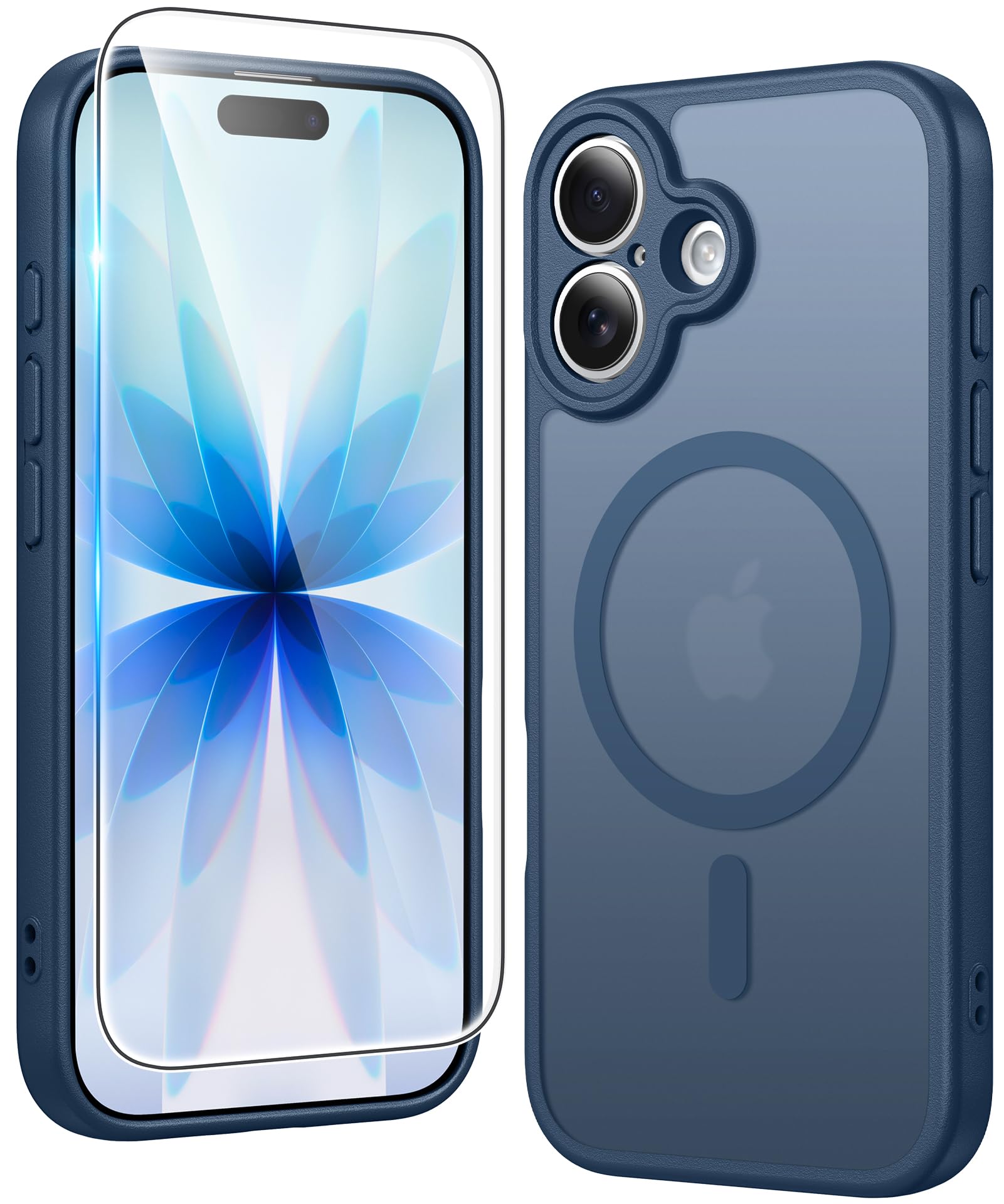 FNTCASE for iPhone 17 Phone Case Compatible with Magsafe Matte Phonecase | Screen Protector, Military Grade Drop Protection, Slim Magnetic Phone Cases, Shockproof Bumper, Transparent Cell Cover