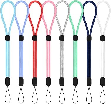 Hovmwey Wrist Strap Lanyard, 8 Pack Adjustable Wristlet Phone Lanyards for Keys, Cell Phone, Camera, USB Flash Drives, Flashlight, Keychain, ID Name Tag BadgeMix Color