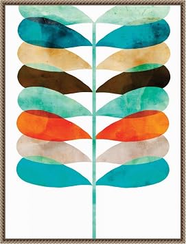 Amanti Art Framed Canvas Wall Art 30x23 Mod Fern by Aimee Wilson, Framed Wall Art Canvas, Abstract Artwork, Traditional Decor, Large Poster Painting for Living Room, Bedroom, Bathroom, Kitchen,
