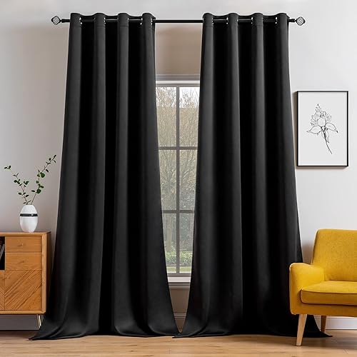 Miniatura 65 de MIULEE Cortinas para oscurecer la habitación, con aislamiento térmico y bloqueo de luz, juego de 2 paneles de cortina opaca para ventana, parte