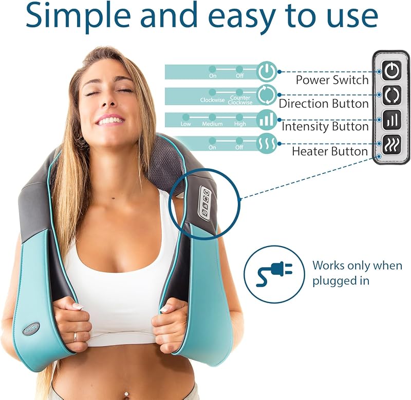 InvoSpa Shiatsu Masszázspárna Nyak Hát Váll Lábra Elektromos Masszírozó Készülék