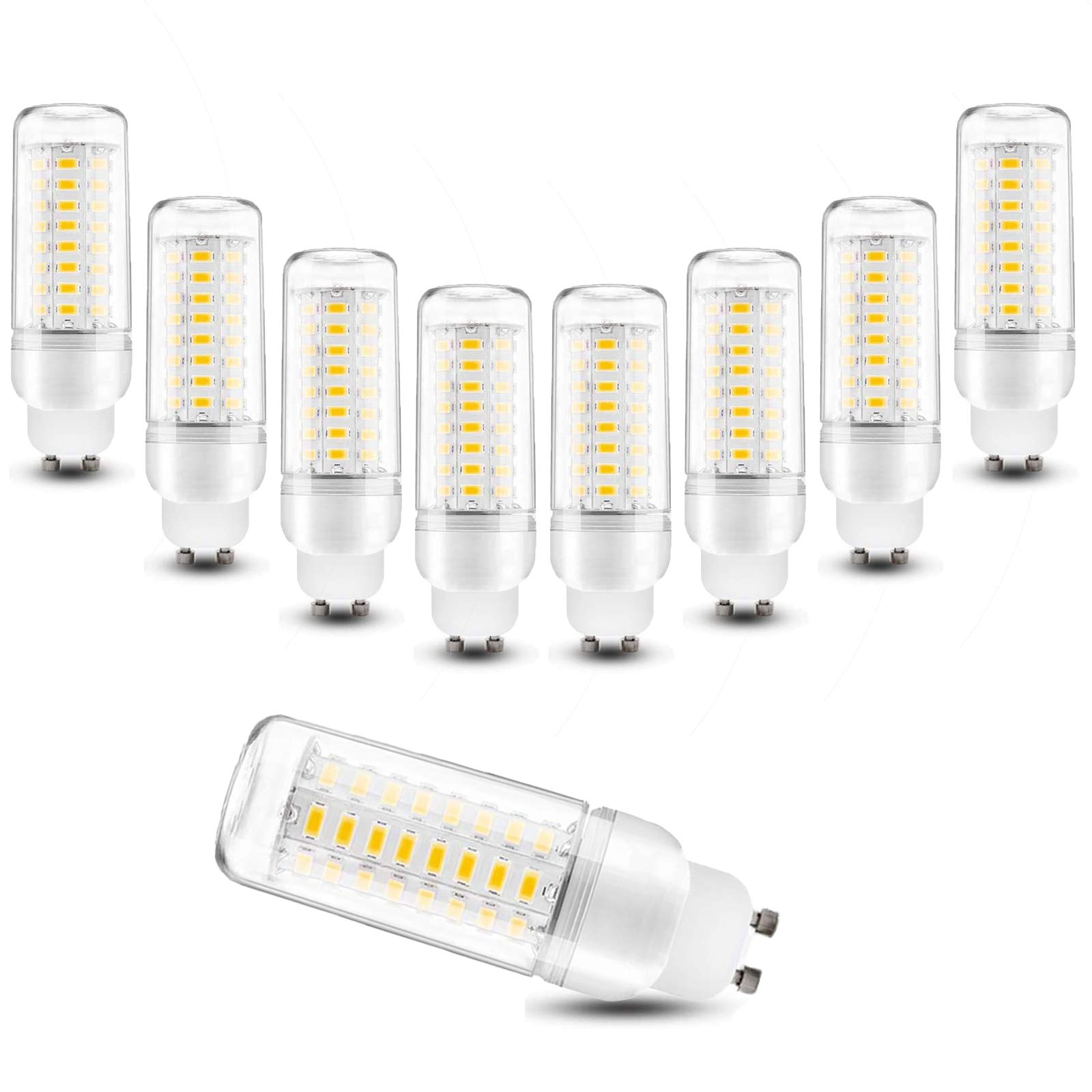 8 bombillas LED GU10, bombilla LED maíz cálido 3000 K 10 W, 1000 lm, ángulo 360 grados, bombillas LED maíz GU10 no regulables iluminación del hogar