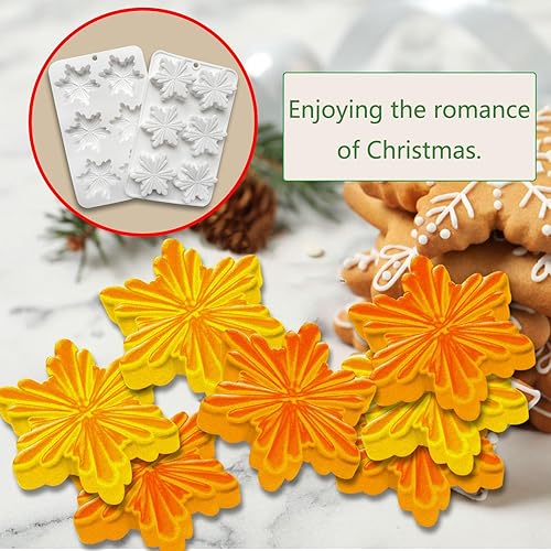 Miniatura 5 de 2 moldes de silicona para copos de nieve para chocolate, juego de moldes para hornear Acxydm Navidad, moldes de vela de Navidad, moldes de jabón de