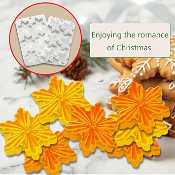 2PCS Silicone Snowflake Molds Christmas Baking Set | Chocolate Mold, Candle Molds, Christmas Soap Molds, 3D Snowflake Mold, For Candy Gummy Jello Biscuits Cake
