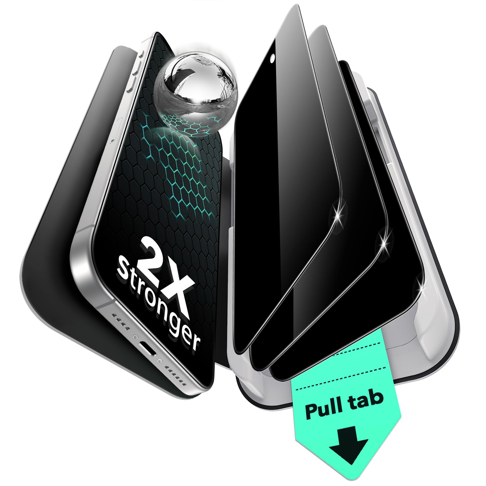 WSKEN Vetro Temperato Per IPhone 16e/14/13 Pro, Con Kit Antopolvere, 2 Pezzi, Trasparente 9H