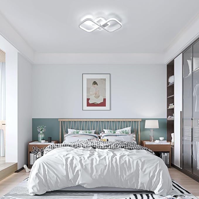 Comely Comely Led-plafondlamp, vierkant, 36 W, 4050 lm, plafondlamp, acryl, modern, slaapkamer, woonkamer, witte kroonluchter, diameter 40,5 cm, koud wit licht 6500 k photo 2