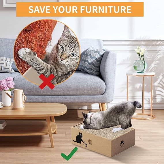Cat Scratching Board Cats Scratching Pad with Box Reversible Cat Scratcher