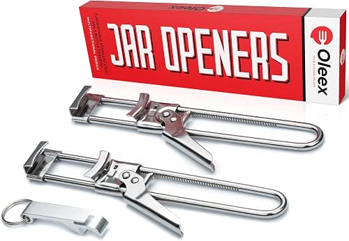 Oleex Jar Opener for Weak Hands (x2) with Keychain Bottle