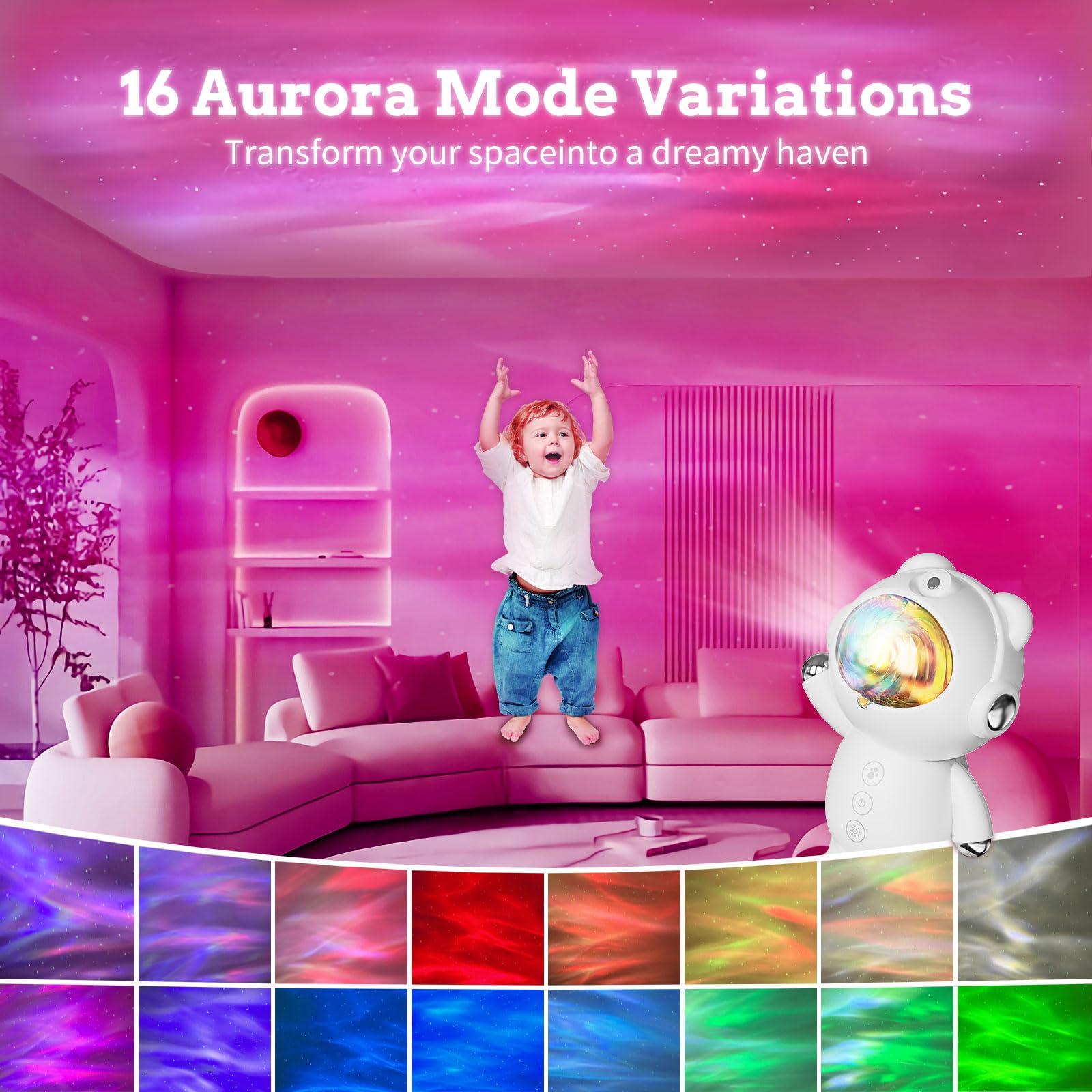 Candy Bila Galaxy Projector, Star Projector Galaxy Starry Night Nebula Lights for Kids, Remote Control, 360° Rotation, Perfect Christmas Gifts for Kids and Adults, Decor for Bedroom/Home/Party-White