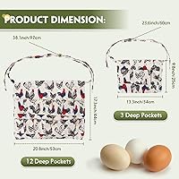 Vista 4 de 2 Pack Egg Apron, Egg Collecting Apron for Chicken Duck Goose Eggs, Chicken Egg Apron for Housewife Farmhouse Kitchen Restaurant Parent-Child