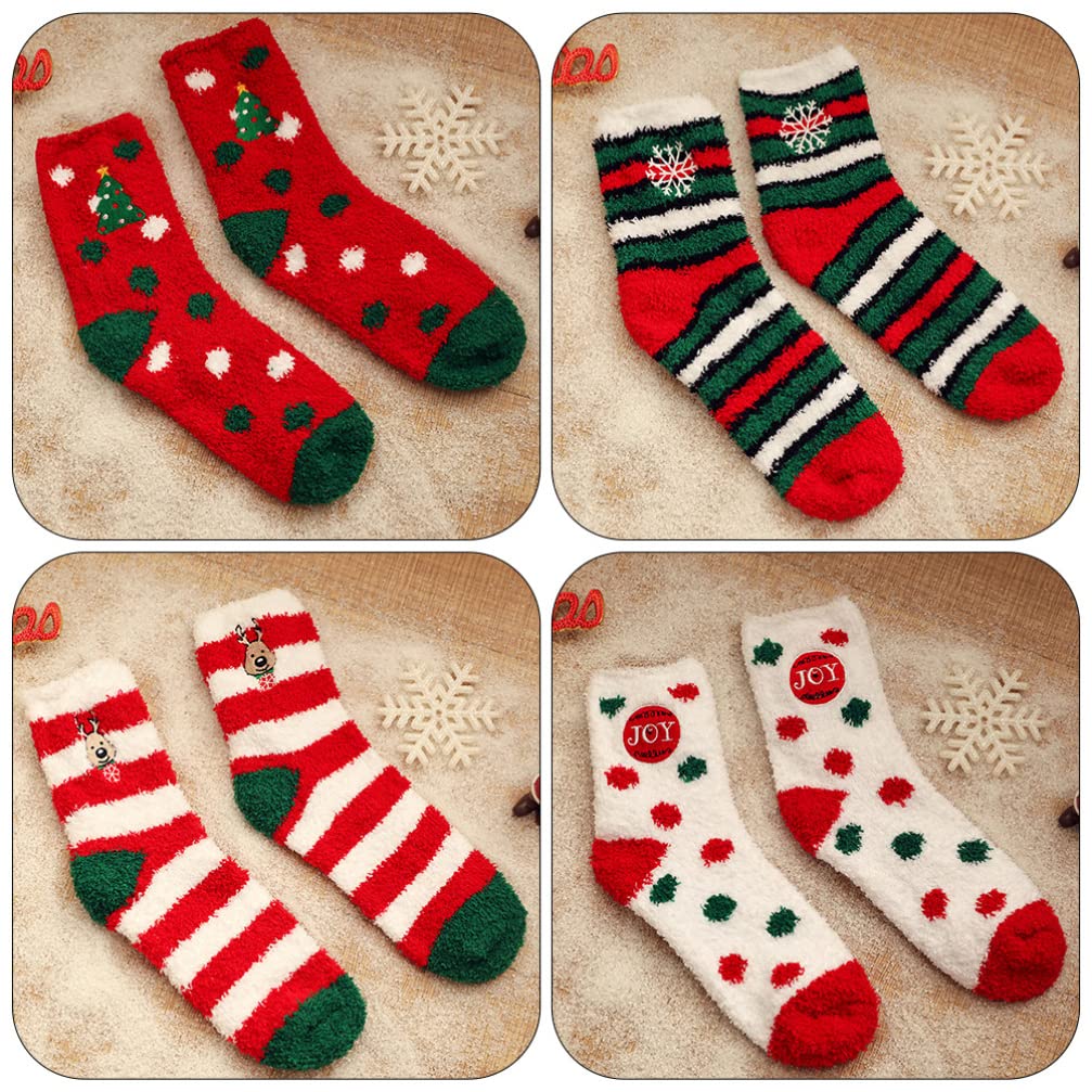 TOYANDONA 6 Paia Calzini Natalizi Calze Di Cotone Natalizie Calzini Da Notte Da Donna Calzino Di Capodanno Calzino Da Casa Calzini Accoglienti Bambino Vello Di Corallo Autunno Borsa Regalo