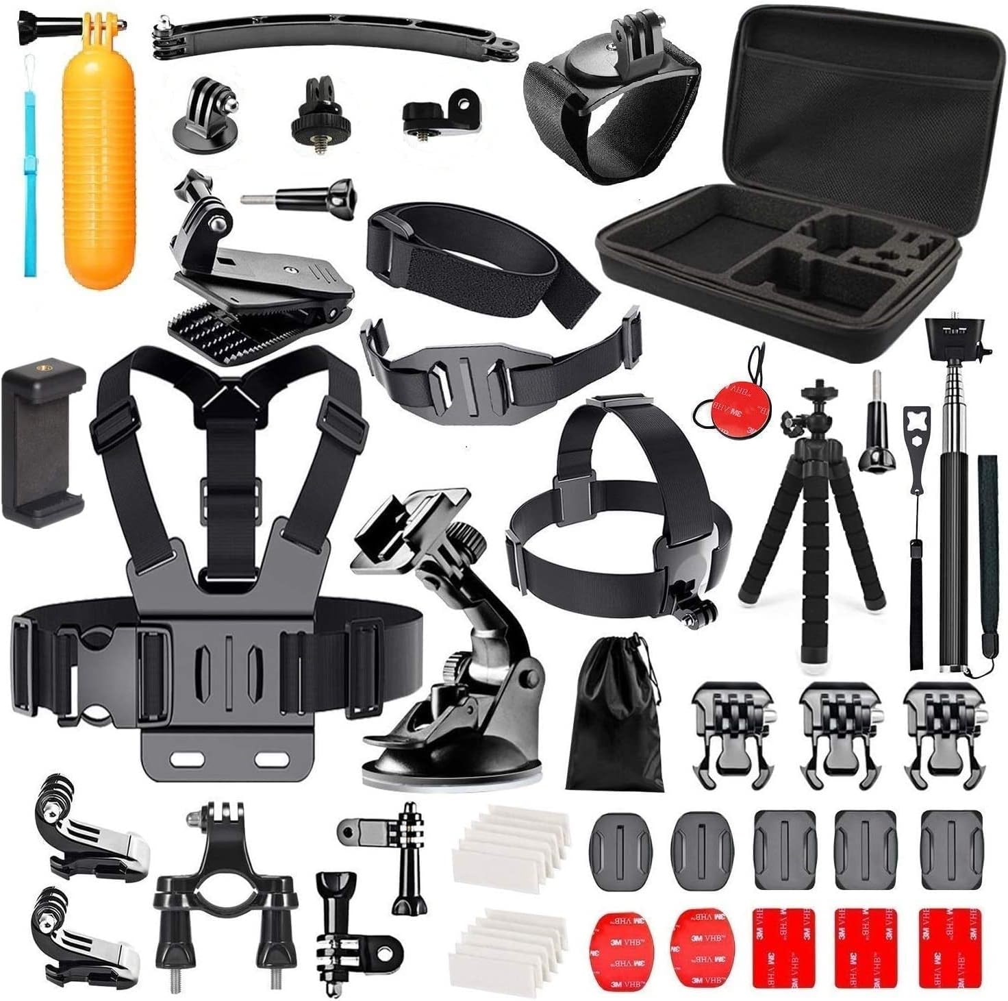 Action Camera Accessories Compatible with GoPro Hero11 Hero10 Hero9 Hero8 Hero7 6 5 4 GoPro Max GoPro Fusion DJI OSMO Pocket AKASO Campark Crosstour VEMONT APEMAN SJcam Yi VicTsing Rollei