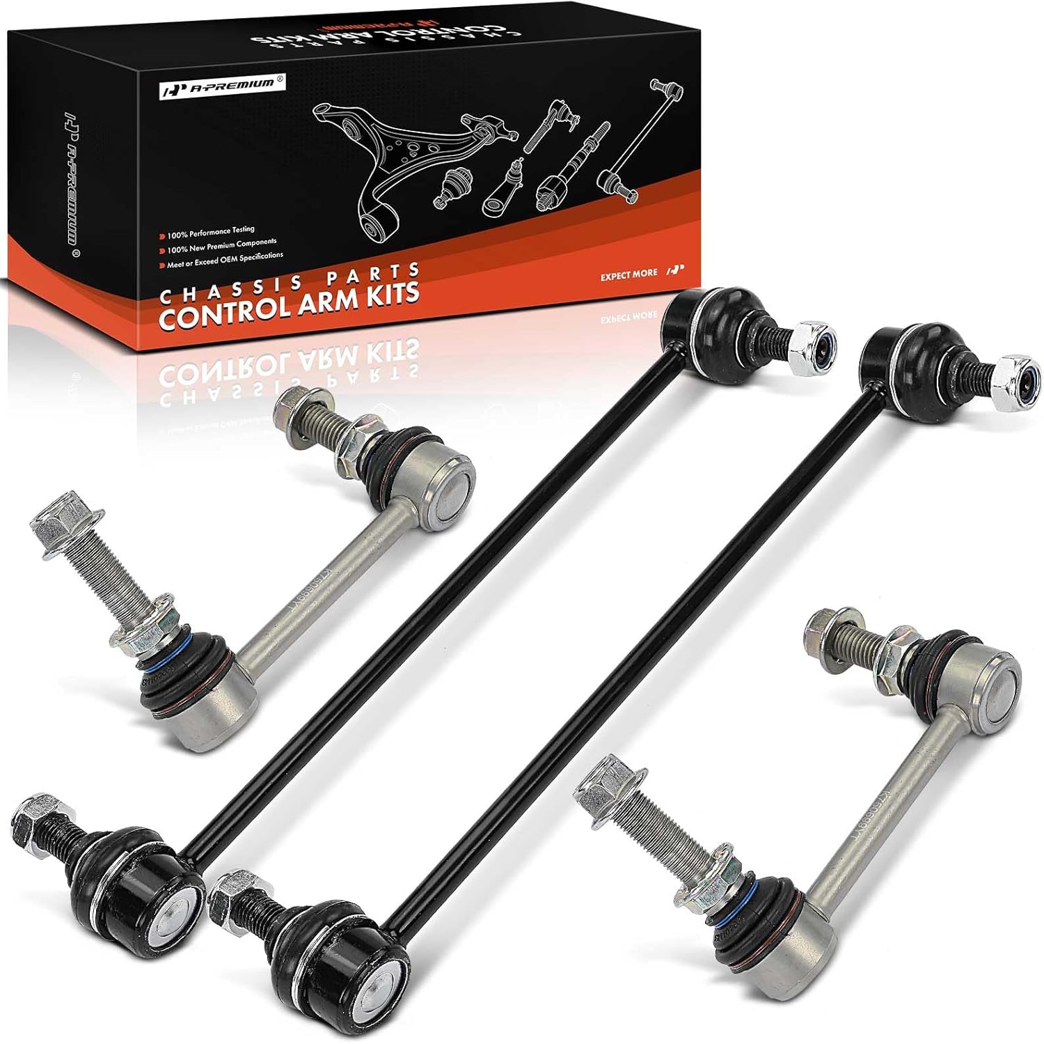 A-Premium Set of 4, Front & Rear Sway Bar Links Stabilizer Bar Links Kit, Compatible with Nissan Murano 2015-2019, Pathfinder 2013-2019 & Infiniti QX60 2014-2019, JX35 2013