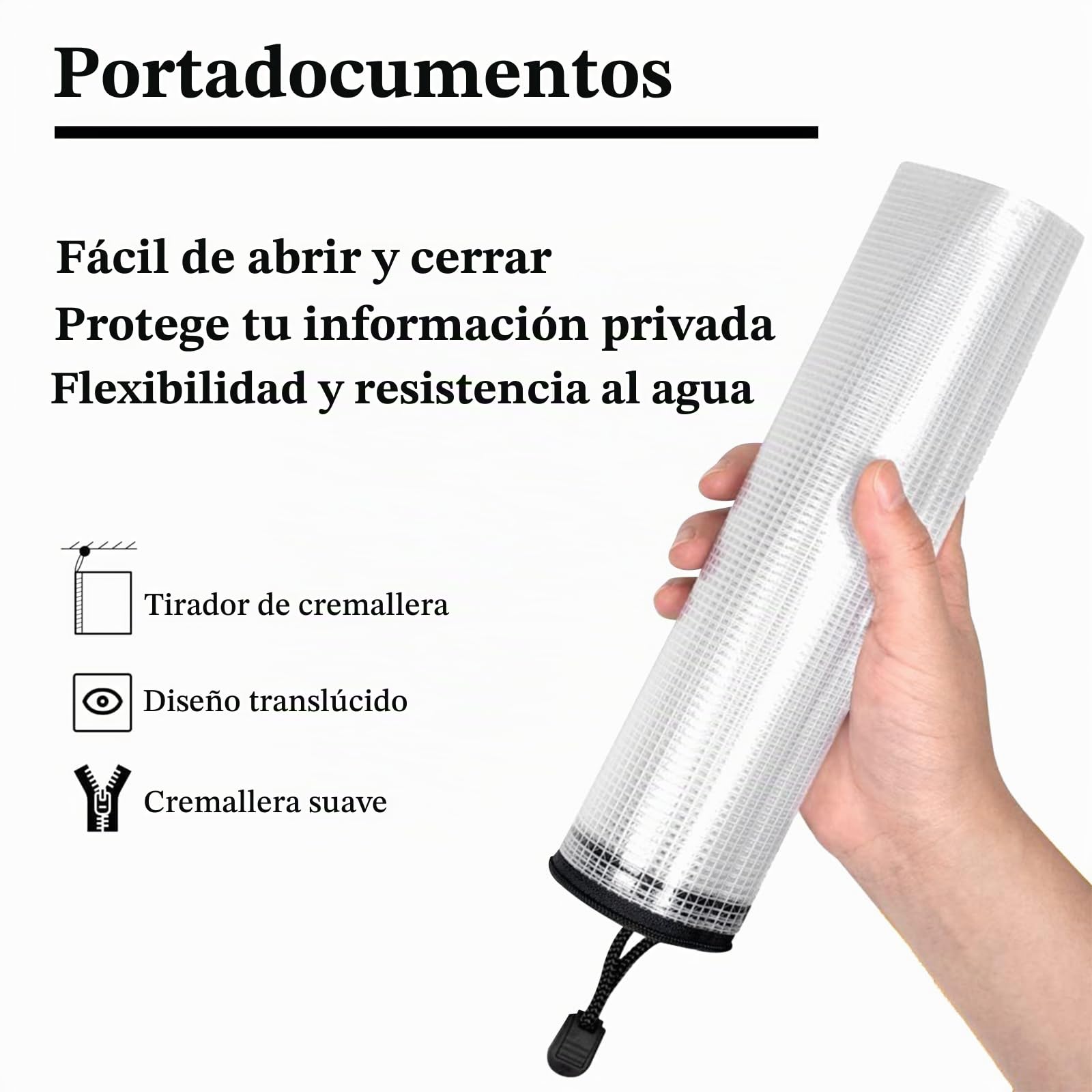 CIMOYBAI 20 piezas bolsa portadocumentos A4 y A5, impermeable con cremallera, plástico con cremallera, carpeta de tela para documentos, negro