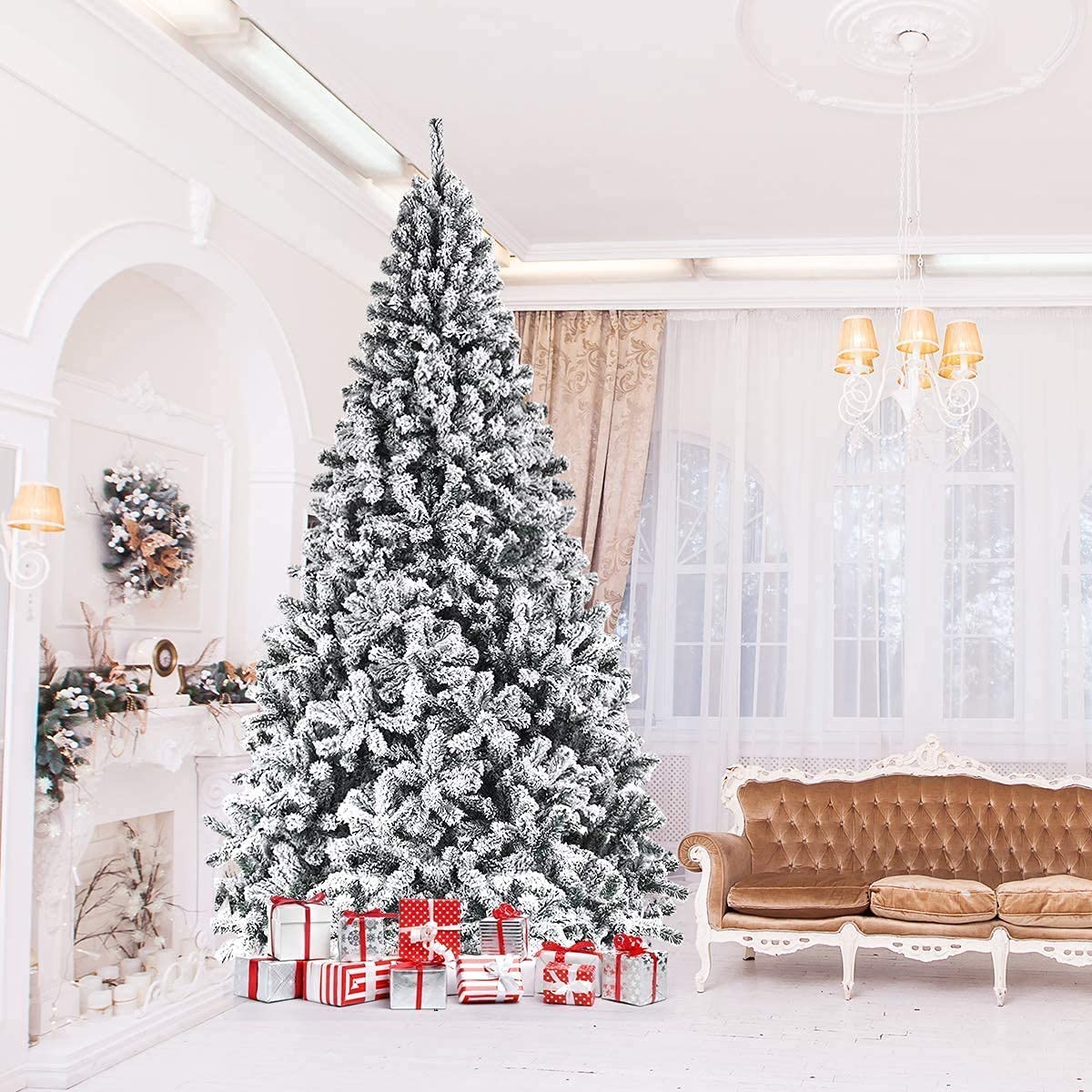 Amazon.co.jp: クリスマスツリー 9フィート スノークリスマスツリー