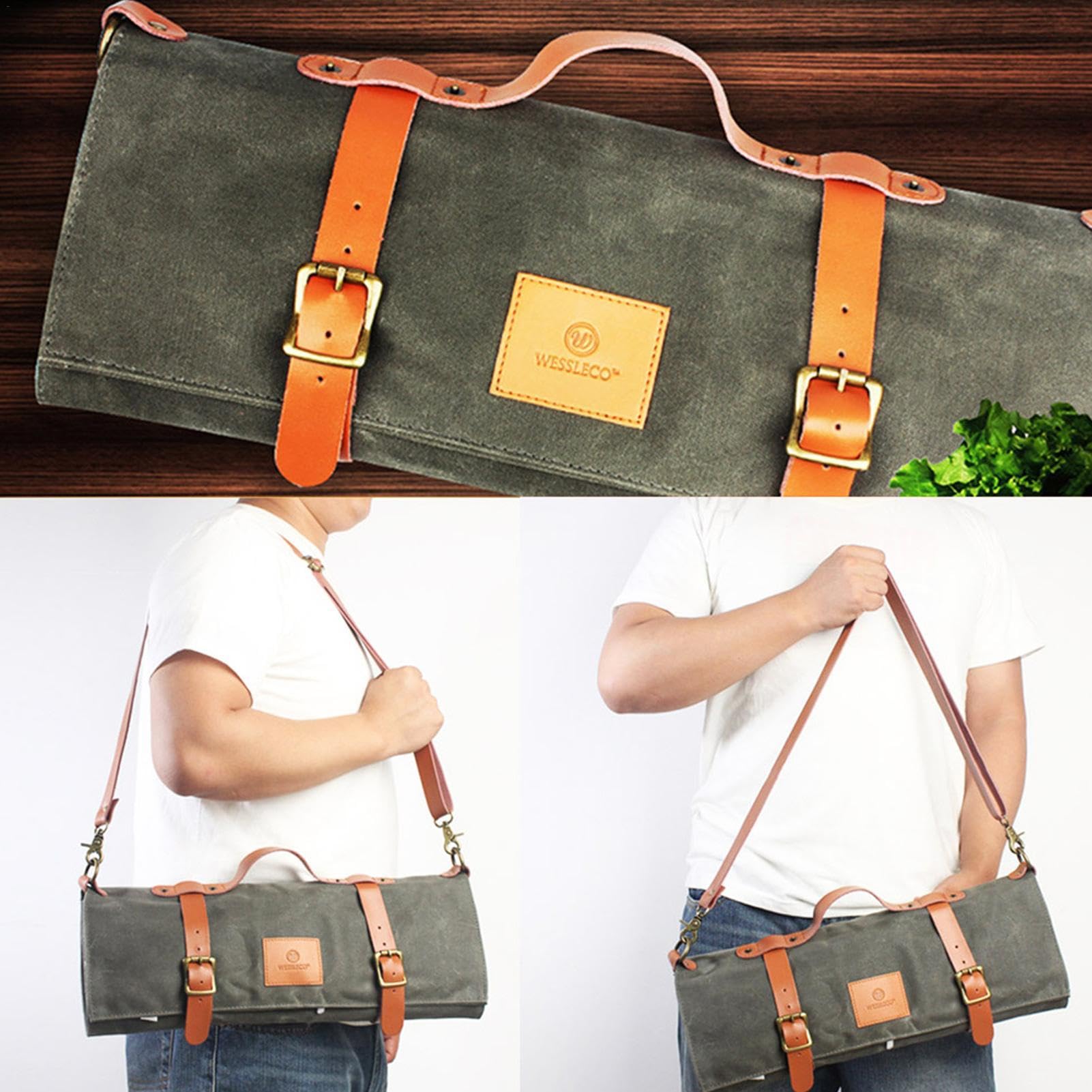 Sac à roulettes pour ustensiles de camping | Sac de rangement pour | vaisselle de camping - Sac de rouleau de coupeur de toile imperméable, transporteur de coupeur, étui de coupeur de chef pour