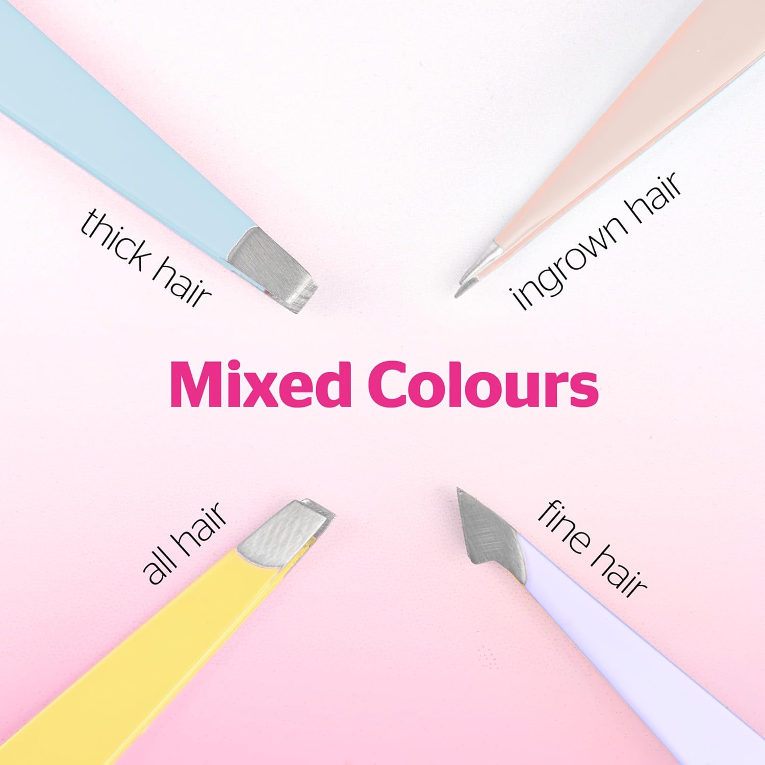 Brushworks HD 4 Piece Combination Tweezer Set - Mixed