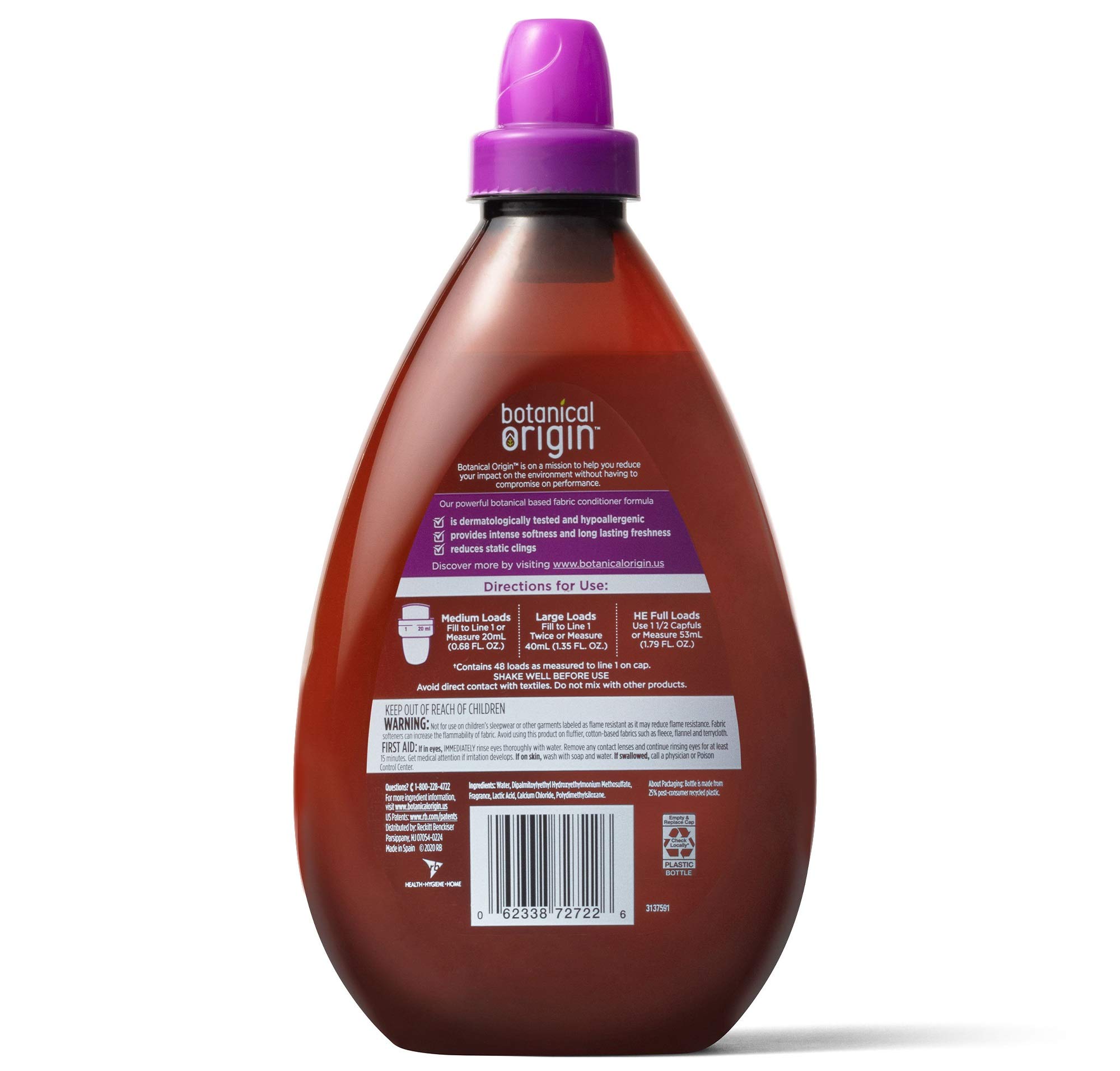 Buy Botanical Origin Plantbased Fabric Softener, Hypoallergenic, Free