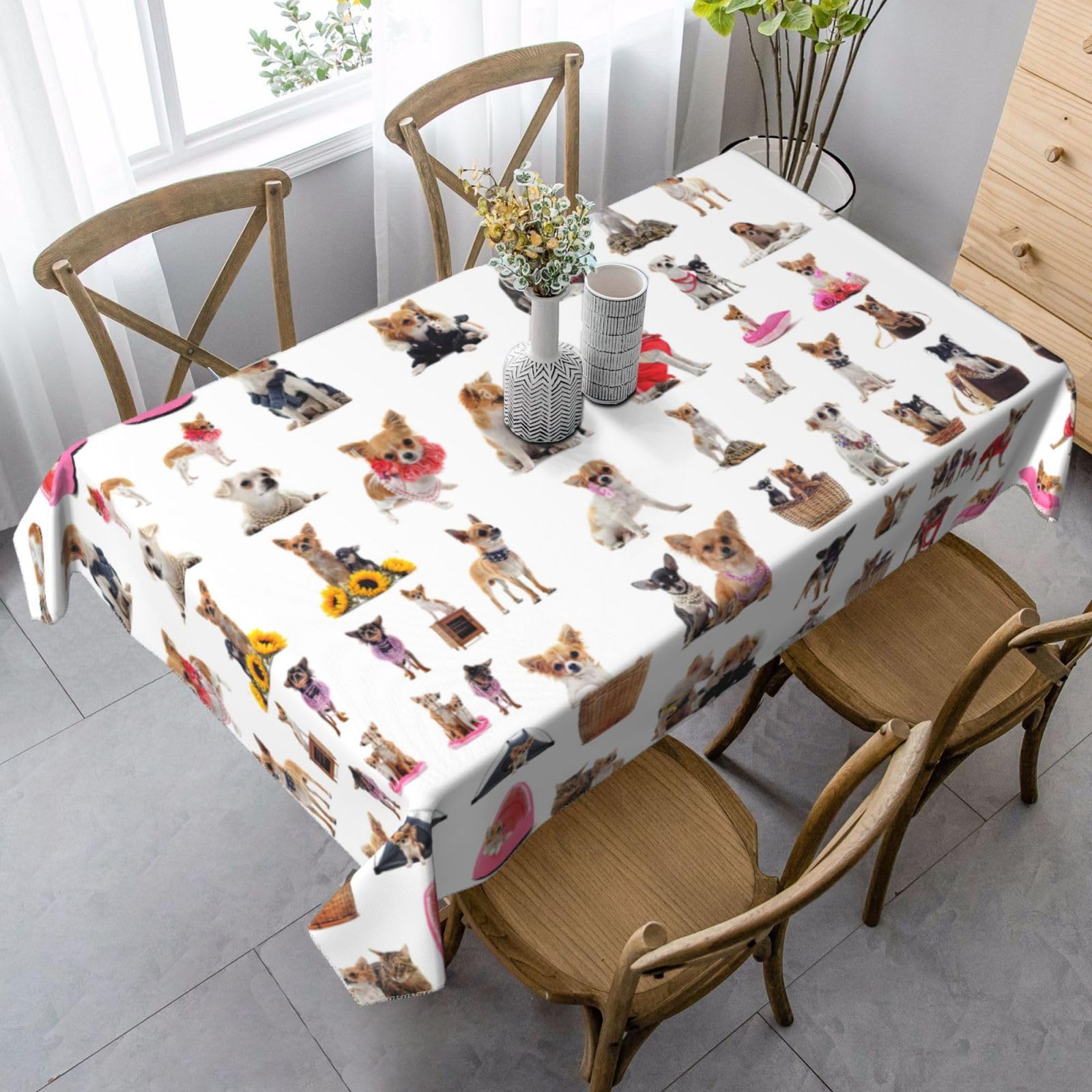 Nappe rectangulaire chihuahua pour protéger votre table de fête