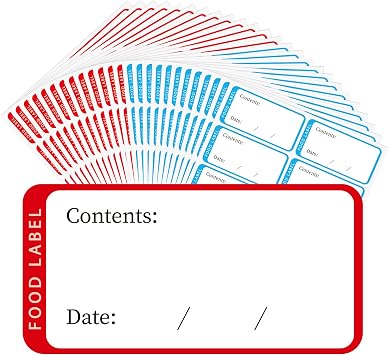 500 Pcs Freezer Labels Stickers, 60 x 30 mm Food Date Labels, Red & Blue
