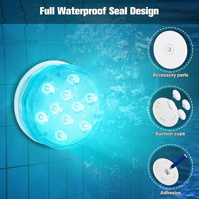 Luces LED Submarinas Recargables con Control Remoto, 2 Paquetes miniatura 4