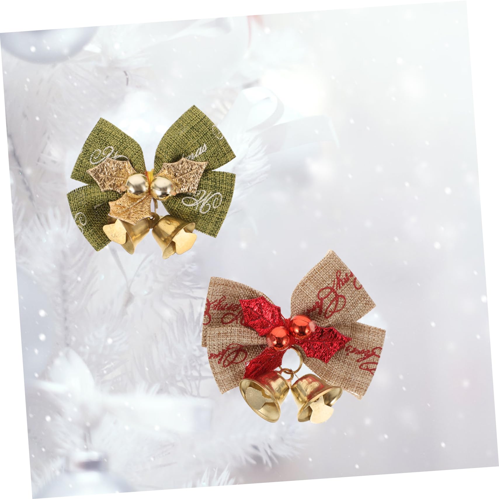 IMIKEYA 48 STK Weihnachtsbogen Minibögen zum Basteln Geschenkverpackungsschleifen weihnachtsdeko Christbaum anhänger Weihnachtsbaumschleifen Präsentieren Sie Wickelbögen Geschenkbögen