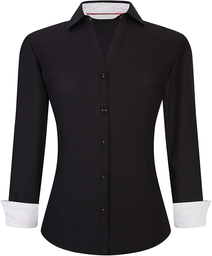 Alex Vando Womens Button Down Shirt Wrinkle Free Casual Long Sleeve Work Blouse Tops