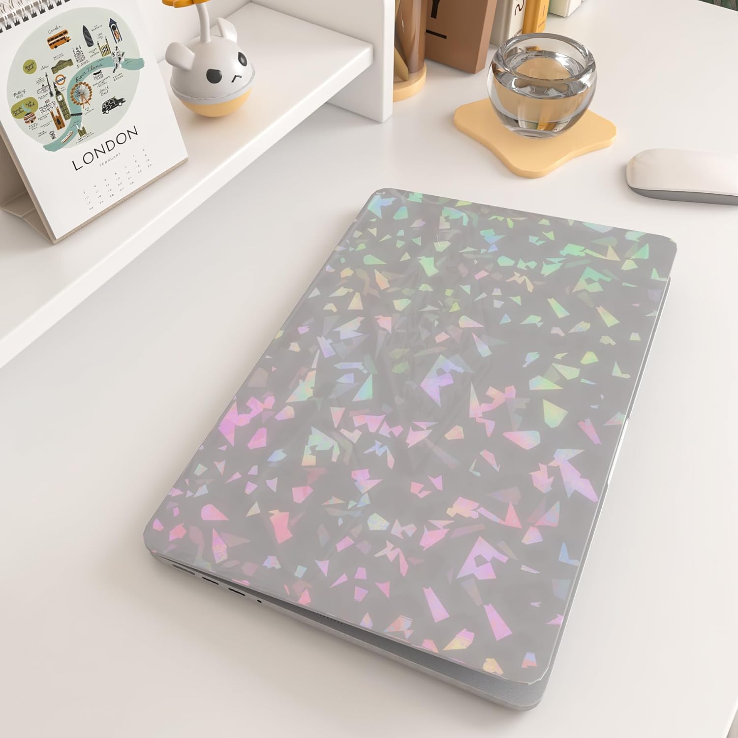 Livelynine Contact Paper Peel and Stick Clear Holographic Self Adhesive Laminating Sheets Waterproof for Stickers Papers Crafts Books Cabinets Drawers Kids Classroom Decorative Wallpaper 15.8x78.8