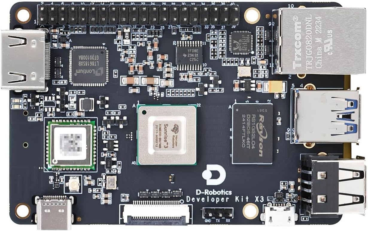 Yahboom Robot Develop Kit RDK X3 2GB/4GB RAM Development Board ROS2 LiDAR ROS Robot Development,Ubuntu,with Wireless Antenna,Serial Port Module Support CSI Cam (2GB)