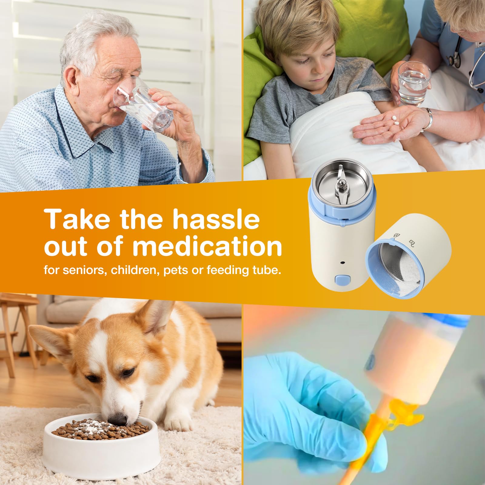 Vucchini Electric Pill Crusher Portable Tablet Grinder for Elderly Pets — Amazon image 6