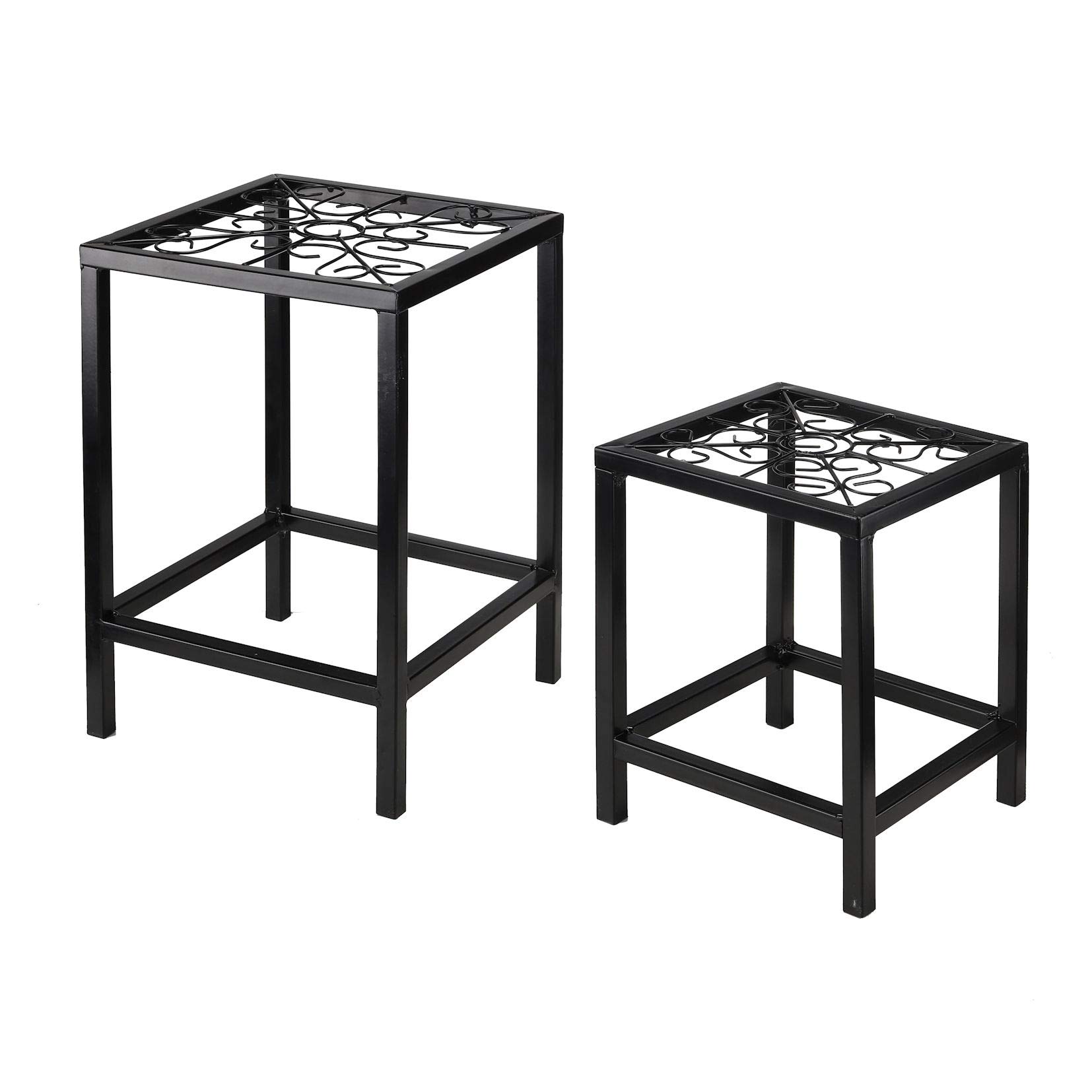 Spetebo Metall Blumenhocker 2er Set - 38 cm und 28 cm