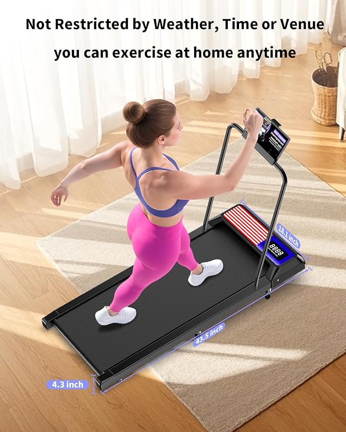 Caminadora Eléctrica Portátil con Inclinación y Barra - Rojo Azul miniatura 7