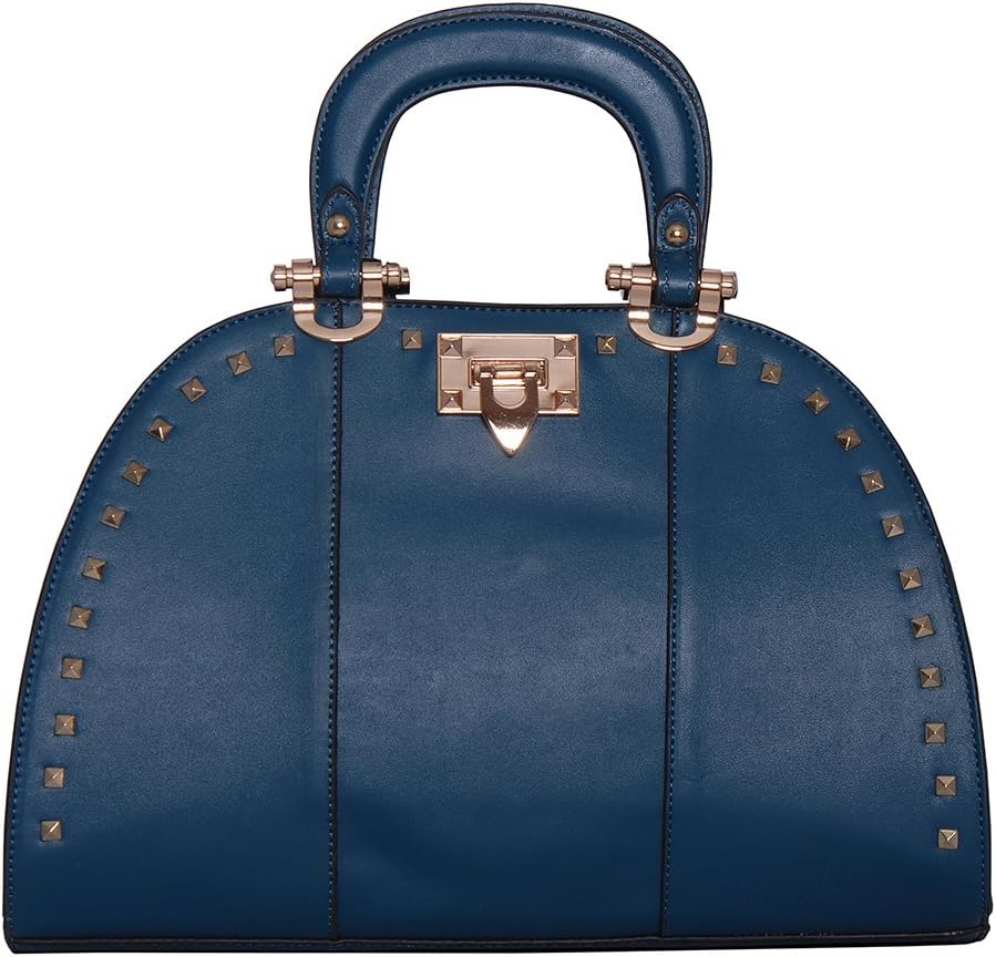 Via by Vieta Studded Fashion Tote Satchel Handbag Purse, Colors Available 13-441 (TEAL)