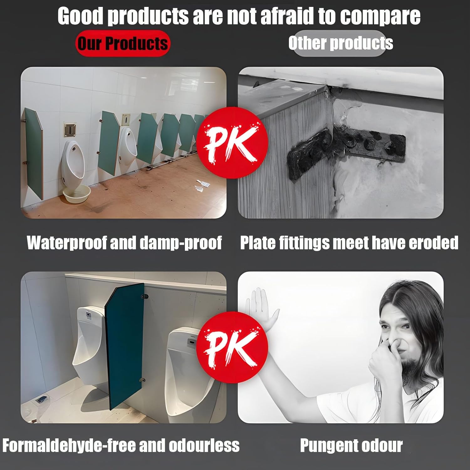 Public Toilet Partition - 1PCS Urinal Screen Toilet Partition, Men's Urinal Privacy Screen for Hotel/Schools/Shopping Malls/Public Places(35.43x15.75in 400x900mm)