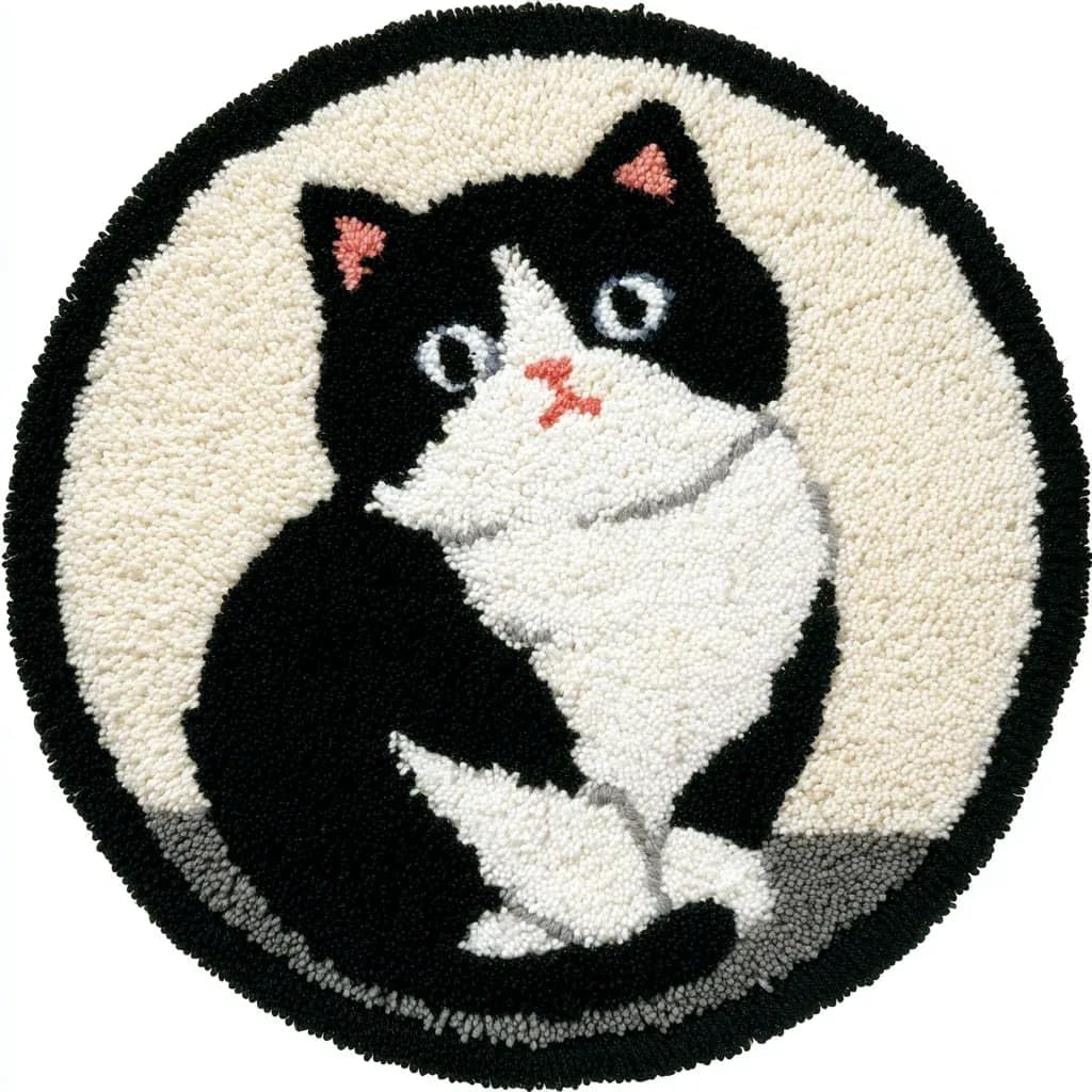 Kitquiver Latch Hook Rug Making Kit Cat 50X50Cm