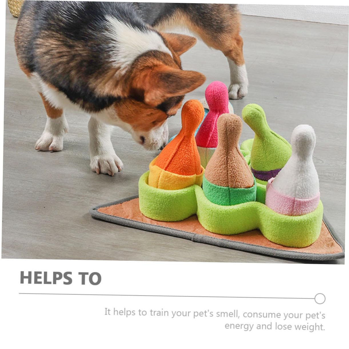 BESPORTBLE Giocattolo per Cani a Forma di Bowling, Tappeto Sensoriale Cane in Pile Polare, per Cercare Snack e Piccoli Giochi, per L'addestramento