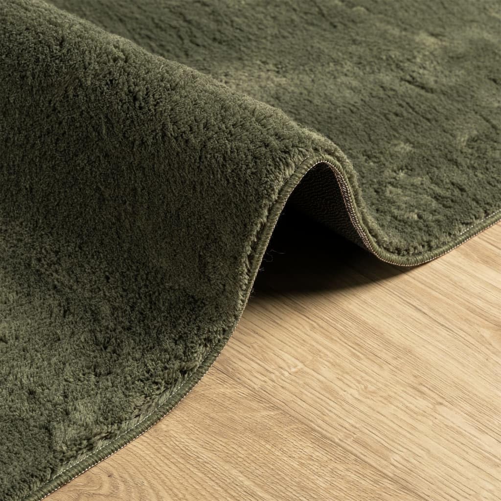 HUARTE - Tappeto a pelo corto, morbido e lavabile, verde bosco, 120 x 120 cm, certificato Oeko-TEX, antiscivolo, per soggiorno, camera da letto e riscaldamento a pavimento, peluche