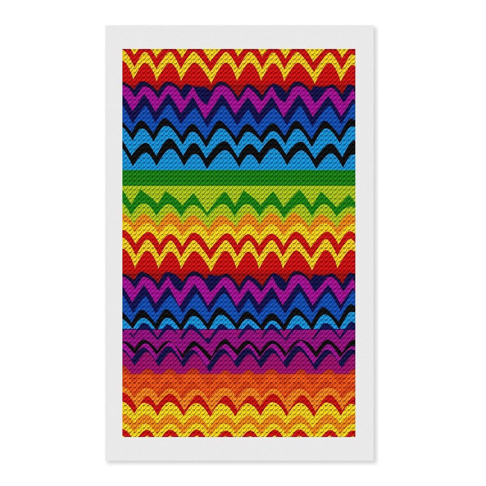 FekiLoot Gay Pride Rainbow Pattern1 Paint by Numbers Kit for Adults Beginner DIY Diamond Dots Paintings Round Full Drill Diamond Art Kits Picture Diamond Art Painting Kits for Home Decor 12"x20"