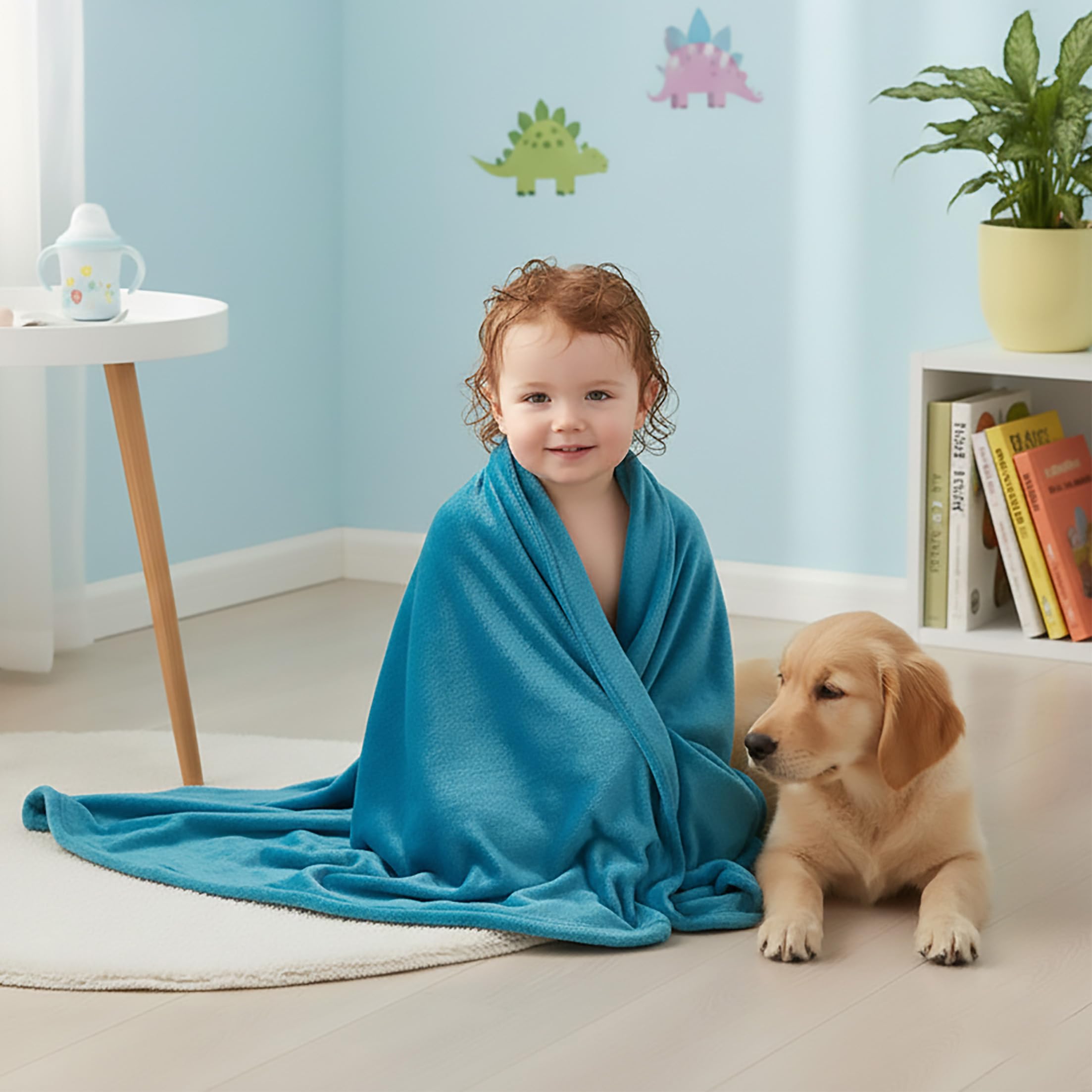 Vivid-it Kids & Pet Fleece Throw Blanket 70 x 100 cm, Blue, Baby - Image 3