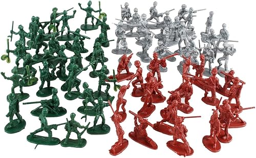 NWFashion 150 piezas de juguete en miniatura juguete plástico tren ejército soldados figuras (3 colores)