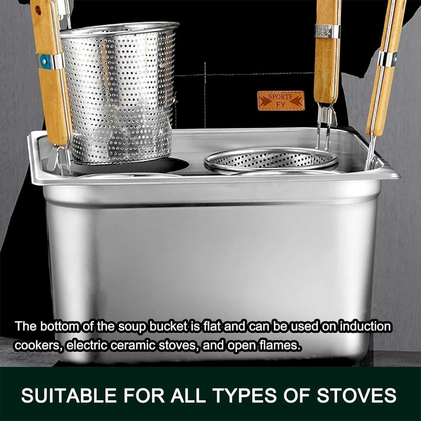 Set di Inserti per pentola per Pasta Professionale con Coperchio, Adatta a pentole Multiuso in Acciaio Inox con 2, 4 o 6 Fori per Cucinare Verdure e Frutti di Mare.