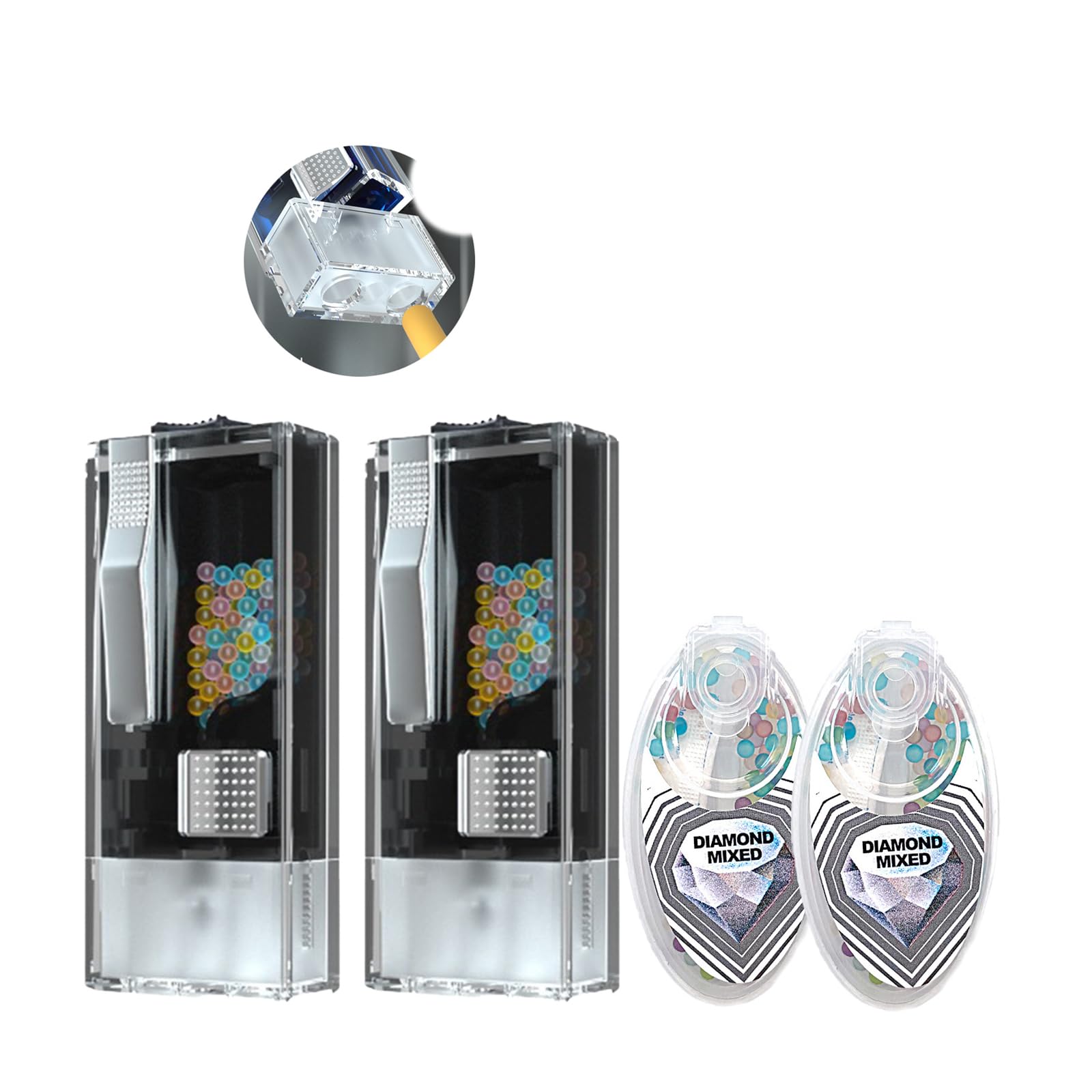Cigarette Flavor Beads Dispenser Cigarette Crush Balls Machine Menthol  Cigarette Crush Balls Dispenser Cigarettes Flavored Explosive Mint Flavoured  Crushball (Black machine + 400 pills mixed) : Amazon.ca: Health & Personal  Care