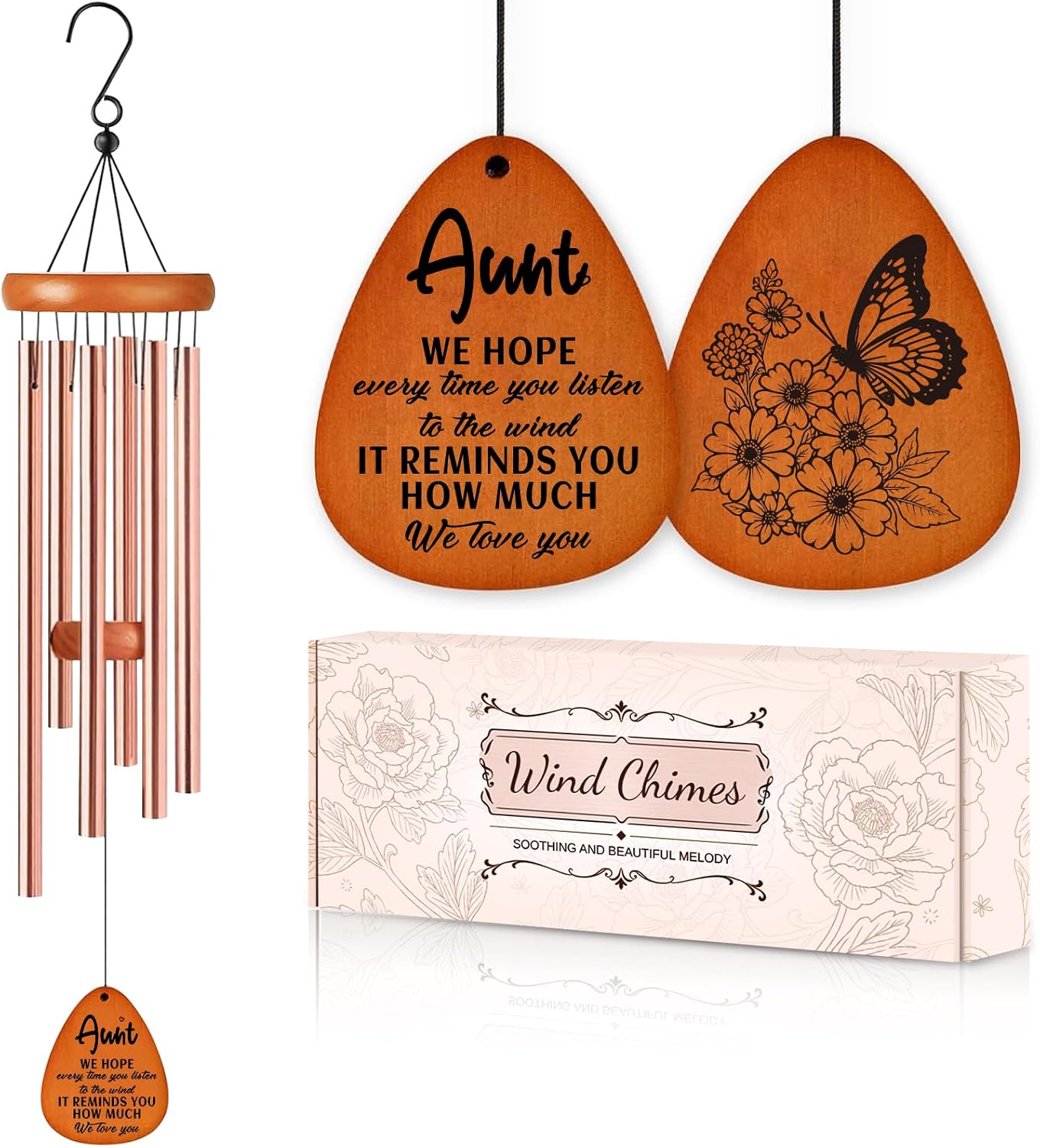Gifts for Aunt, Wind Chimes for Aunt, Mother's Day Best Gift for Aunt, Heartfelt Birthday Present from Niece Nephew, Unique Gifts Ideas for Mothers Day, Thanksgiving, Christmas, Festival